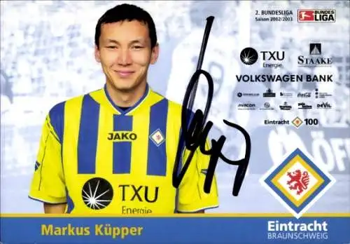 Autogrammkarte Fußballer Markus Küpper, Eintracht Braunschweig, Autogramm
