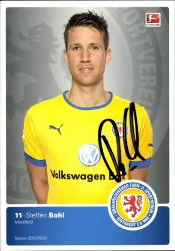 Autogrammkarte Fußballer Steffen Bohl, Eintracht Braunschweig, Autogramm