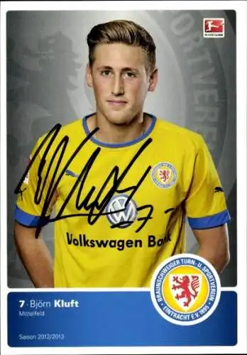 Autogrammkarte Fußballer Björn Kluft, Eintracht Braunschweig, Autogramm