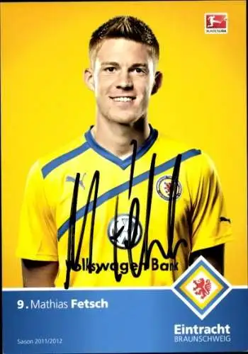 Autogrammkarte Fußballer Mathias Fetsch, Eintracht Braunschweig, Autogramm