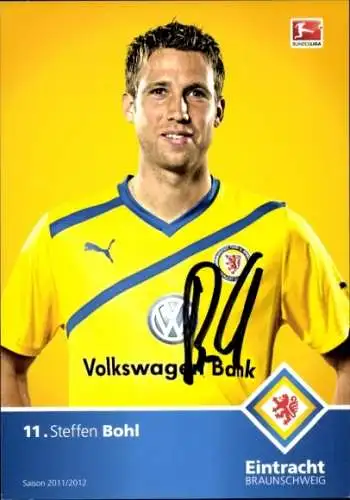 Autogrammkarte Fußballer Steffen Bohl, Eintracht Braunschweig, Autogramm