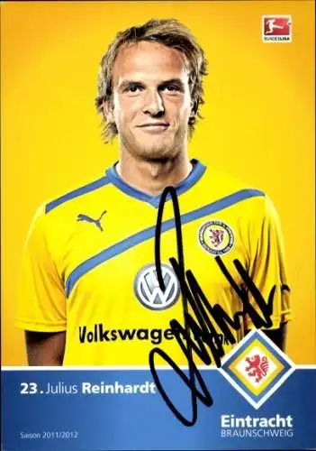 Autogrammkarte Fußballer Julius Reinhardt, Eintracht Braunschweig, Autogramm