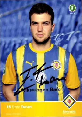 Autogrammkarte Fußballer Emre Turan, Eintracht Braunschweig, Autogramm