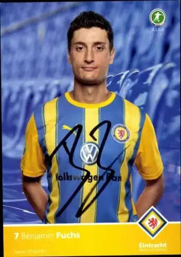 Autogrammkarte Fußballer Benjamin Fuchs, Eintracht Braunschweig, Autogramm