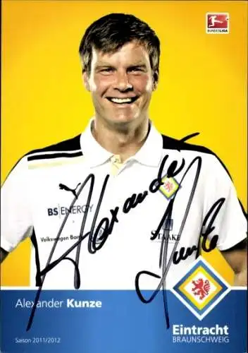 Autogrammkarte Torwart Trainer Alexander Kunze, Eintracht Braunschweig, Autogramm
