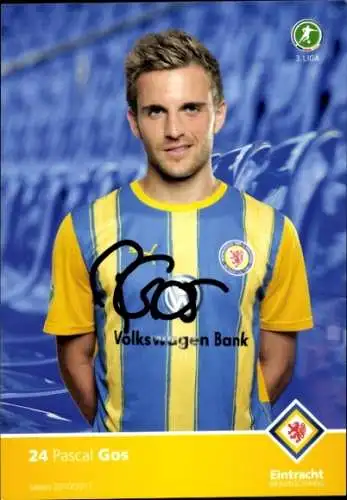 Autogrammkarte Fußballer Pascal Gos, Eintracht Braunschweig, Autogramm