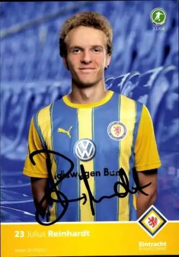 Autogrammkarte Fußballer Julius Reinhardt, Eintracht Braunschweig, Autogramm