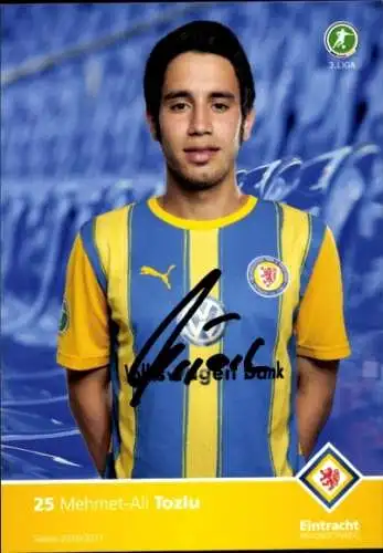 Autogrammkarte Fußballer Mehmet Ali Tozlu, Eintracht Braunschweig, Autogramm