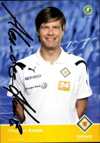 Autogrammkarte Torwart Trainer Alexander Kunze, Eintracht Braunschweig, Autogramm
