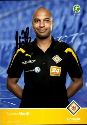Autogrammkarte Physiotherapeut Sascha Weiß, Eintracht Braunschweig, Autogramm