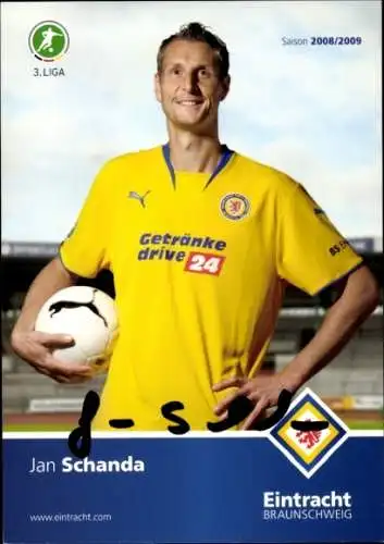 Autogrammkarte Fußballer Jan Schanda, Eintracht Braunschweig, Autogramm
