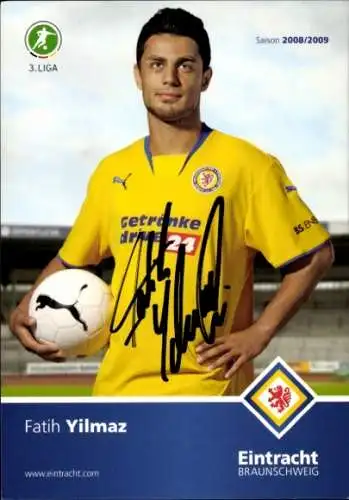 Autogrammkarte Fußballer Fatih Yilmaz, Eintracht Braunschweig, Autogramm