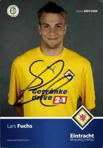 Autogrammkarte Fußballer Lars Fuchs, Eintracht Braunschweig, Autogramm