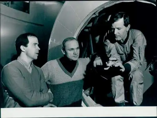 Foto Französ.-Russ. Raummission, Patrick Baudry, Wladimir Dschanibekow, Jean Loup Chretien