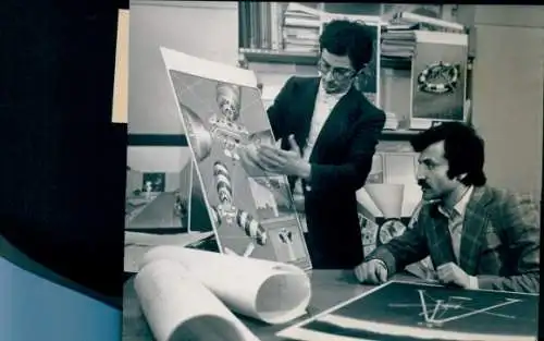 Foto Weltraumerforschung natürlicher Ressourcen, Ernest Pogosow, Fikret Alekperow, Juni 1979