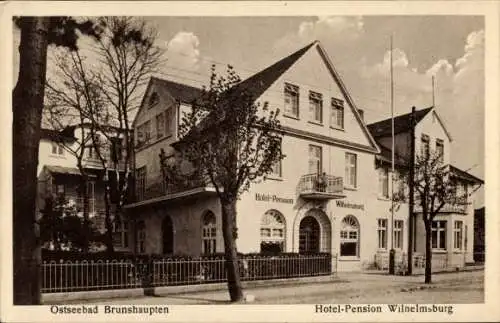 Ak Ostseebad Brunshaupten Kühlungsborn, Hotel Pension Wilhelmsburg, Strandstraße, Bes. Wilh. Dähse