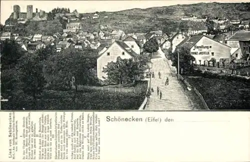 Lied Ak Baumgartner, W., Schönecken in der Eifel, Straßenpartie, Handlung Franz Irsfeld