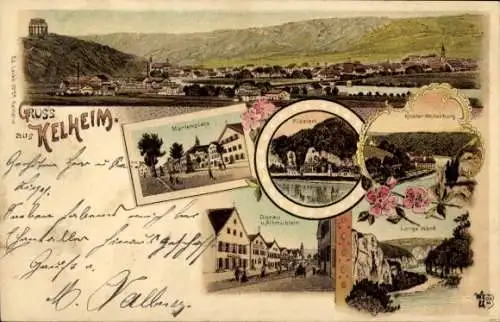 Litho Kelheim an der Donau Niederbayern, Befreiungshalle, Kloster Weltenburg, Marienplatz, Klösterl