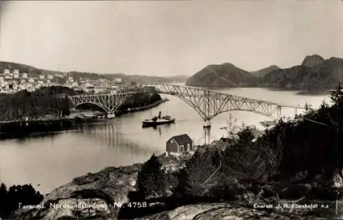 Foto Ak Farsund Norwegen, Nordsundbroen