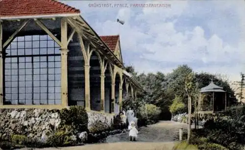 Ak Grünstadt in der Pfalz, Park Restauration