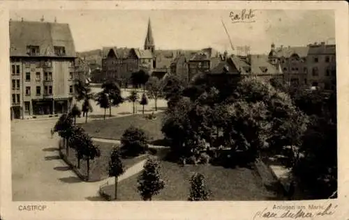 Ak Castrop Rauxel im Ruhrgebiet, Anlagen am Markt