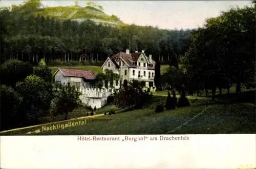 Ak Königswinter im Rhein Sieg Kreis, Hotel Restaurant Burghof am Drachenfels
