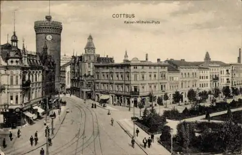 Ak Cottbus in der Niederlausitz, Kaiser-Wilhelm-Platz, Turm