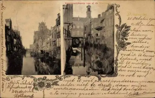 Ak Dordrecht Südholland Niederlande,  Wasserstraße,  Architektur,  von 1900