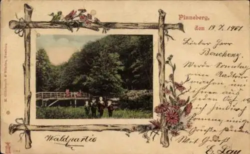 Passepartout Ak Pinneberg in Holstein, Waldpartie