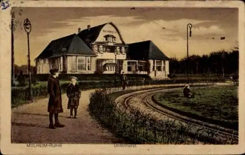 Ak Mülheim an der Ruhr in Nordrhein Westfalen, Uhlenhorst, Schienen, Passanten