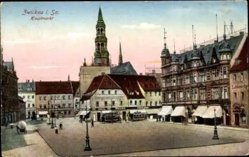 Ak Zwickau in Sachsen, Hauptmarkt
