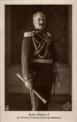Ak Kaiser Wilhelm II., 25. Regierungsjubiläum, Marschallstab, Uniform