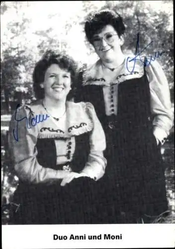 Foto Sängerinnen Duo Anni und Moni, Portrait, Autogramm
