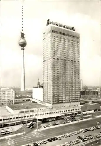 Ak Berlin Mitte, Interhotel Stadt Berlin, Fernsehturm, Alexanderplatz