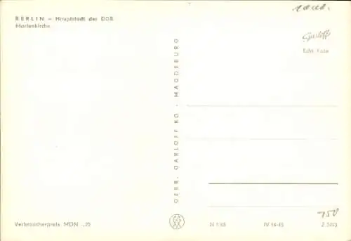 Ak Berlin Mitte, Marienkirche