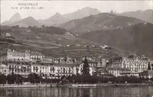 Ak Montreux Kanton Waadt Schweiz, Vue prise du Lac