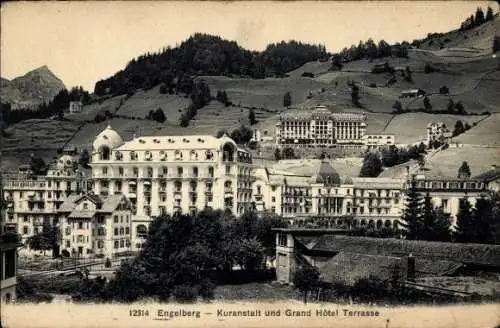 Ak Engelberg Kanton Obwalden Schweiz, Kuranstalt und Grand Hotel Terrasse