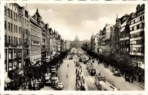 Ak Prag Praha Stadt, Blick auf den Menzelsplatz, Václavské námestí