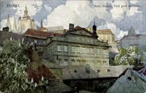 Ak Malá Strana Kleinseite Praha Prag Tschechien, PRAHA, Malá Strana, Teil unter der Burg, Aqua...