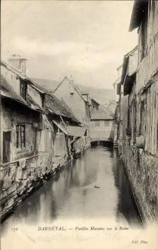 Ak Darnétal Seine Maritime, Vieilles Maisons sur le Robec