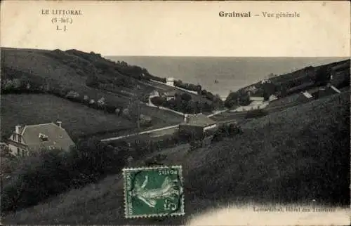 Ak Grainval Saint Léonard Seine Maritime, Landschaftsaufnahme mit Hügeln und Meer, Postkarte v...