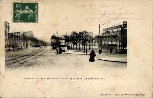 Ak Saint Mandé Val de Marne, Rathausplatz, Entree du Bois