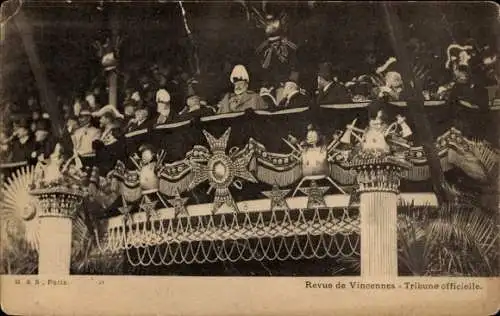 Ak Vincennes Val de Marne, Hochrangige Persönlichkeiten, offizielle Tribüne, Veranstaltungsszene
