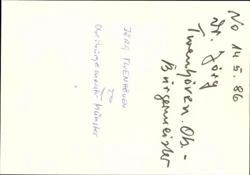 Foto Politiker Jörg Twenhöven, Autogramm