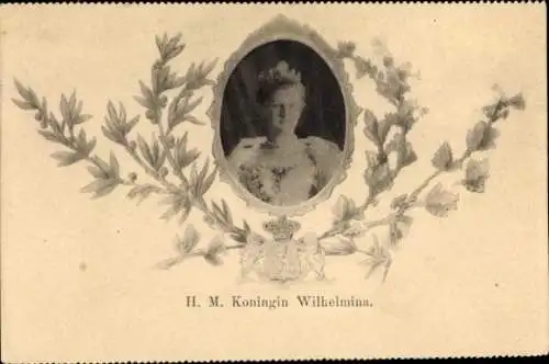 Passepartout Ak Königin Wilhelmina der Niederlande, Portrait