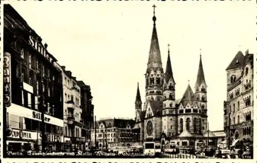 Ak Berlin Charlottenburg, Kurfürstendamm, Stiftskirche, alte Gebäude, Stadtansicht, historisch...