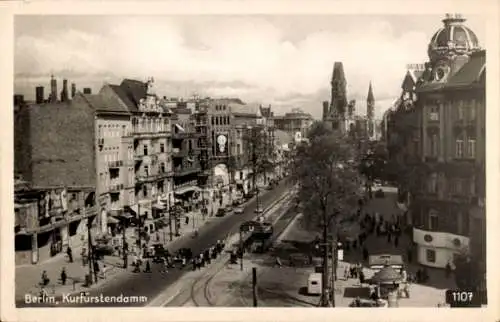 Ak Berlin Charlottenburg, Kurfürstendamm, Kurfürstendamm, Stadtansicht, Gebäude, Straßenverkeh...