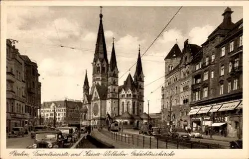 Ak Berlin Charlottenburg, Tauentzienstraße und Kaiser Wilhelm Gedächtniskirche