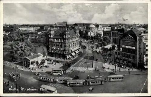 Ak Berlin Tiergarten, Potsdamer Platz, Straßenbahnen