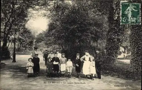 Ak Le Havre Seine Maritime, Schönheit des Parks, Kindergruppe, historische Photographie